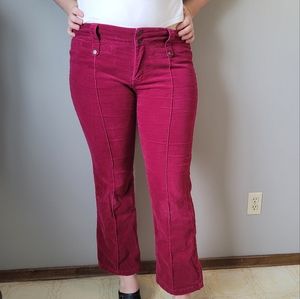 Pink Velvet bootleg pants y2k velvet trousers
